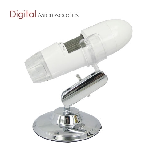 White Cylindrical Design Digital Camera Microscope with 25~400X Magnification - Click Image to Close